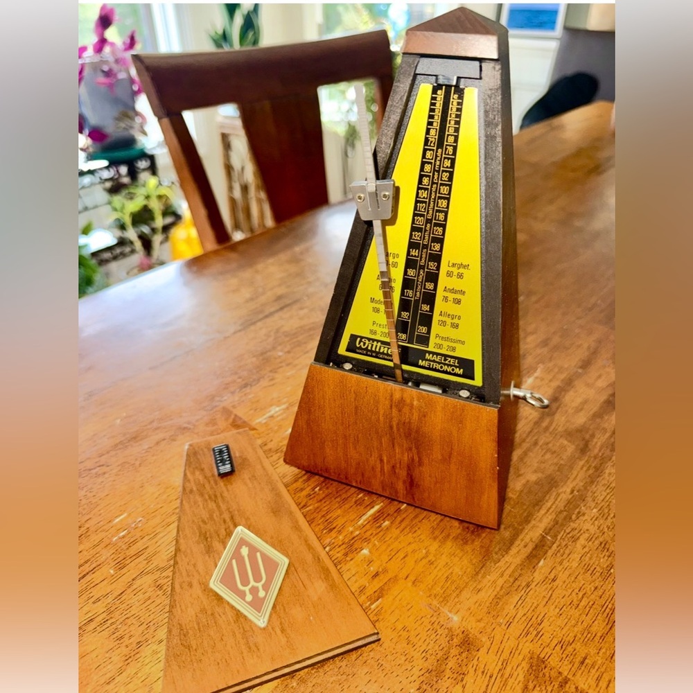 Vintage Wittner Metronome Wood Pyramid Mechanical Tempo Scale from W. Germany